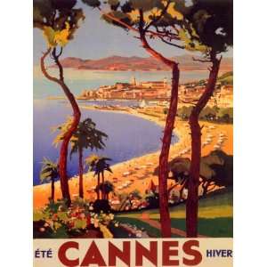  ETE CANNES HIVER TRAVEL FRANCE FRENCH VINTAGE POSTER REPRO 