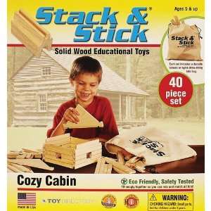  Stack & Stick Wood Building Toys   Cozy Cabin Set Toys 
