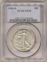   WALKING LIBERTY HALF DOLLAR VF35 PCGS. XF Look & Eye Appeal.  