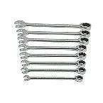 GearWrench 8 pc. Flat Full Polish Ratcheting Combination Wrench Set
