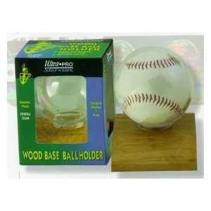  Baseball Display Case Holder with Wood Base: Sports 