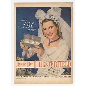  1946 ABC Always Buy Chesterfield Cigarette Bride Print Ad 
