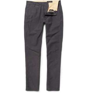   Trousers > Casual trousers > Slim Fit Textured Cotton Trousers