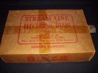 Vintage 1940s Marx electric train set w/box tin stream line excellent 