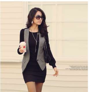   Long Puff Sleeve Unilateral Button Lady Dress White Black 6975#  