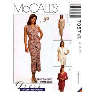 McCalls 7057 Sewing Pattern Misses Jacket Vest Dress Skirt Belt Size 