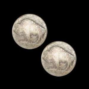  Metal Button 5/8 Antique Silver Buffalo Nickel By The 