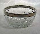 Beautiful Vintage Crystal Bowl with Silver Plate Rim