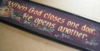   ONE DOOR OPENS ANOTHER Religious art Sign C Store 4 all Signs  