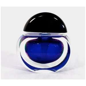   Art Glass, Perfume Bottle, Cobalt Geometric Mini: Home & Kitchen
