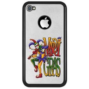  iPhone 4 or 4S Clear Case Black Mardi Gras Joker with 