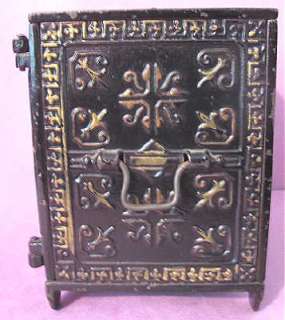 1880s Vintage Cast Iron Security Safe Deposit Fancy Combination Lock 