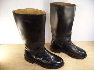 Vintage ENGLISH Motorcycle Riding Biker Black Leather Mens Boots Size 