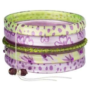 Fashion Bangle Orna Lalo Design Resin Bracelet Purple New Upper Beads 