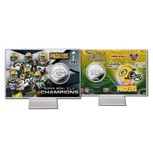  Green Bay Packers Super Bowl XLV Champions Silver Coin Card 