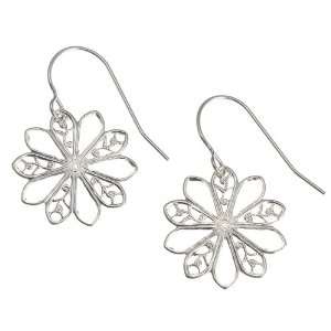   Casting Filigree Flower Dangle Earrings    Made In The USA Jewelry