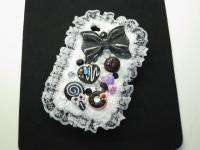 3D Fancy Cute Cream Lace Bling Cake Case for iPhone 4 4S Black or 