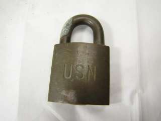 lock usn eagle lock co no key has wear patina measures approximately 2 