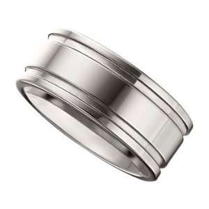  Size 11   10mm Tungsten Grooved Flat Band Ring Jewelry