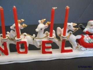   Relco Santa Sleigh & Reindeer Noel CHRISTMAS Figurine with Box  