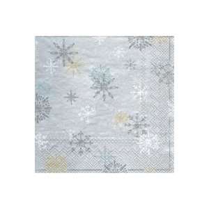   Winter Diamonds Silver Christmas Party Lunch Napkins