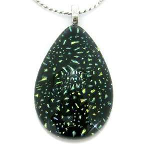   Fused Glass Sterling Silver Pendant with 18 Necklace G0844 Jewelry