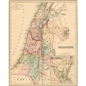  Gray 1875 Antique Map of Palestine