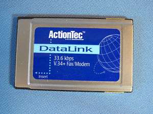 ActionTec DataLink 33.6 V.34+Fax/Modem PCMCIA (ref#H)  