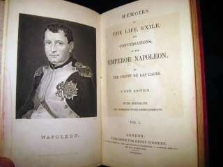 1836 MEMOIRS NAPOLEON BONAPARTE 4VLS LTHR ILLUS FO MAP$  