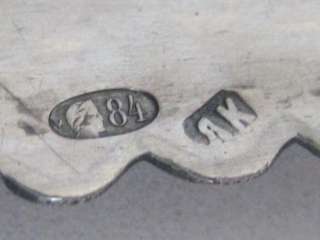 Antique Russian Silver Niello Belt Buckle  