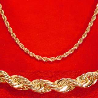   GOLD GP FAT 5mm FRENCH ROPE CHAIN NECKLACE ALL SIZES FREE SHIP  