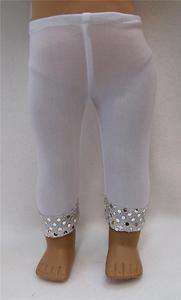 Doll Clothes Leggings Sequin White Fit American Girl & 18 Dolls 