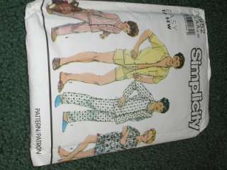 new VINTAGE sew pattern sz 4 6 pajamas boys shorts pant  