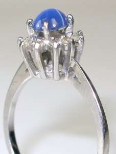   10K White Gold 1.10ctw Star Sapphire & H SI Diamond Ring Retail $2000