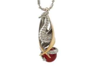 Silver Onyx Phoenix Stainless Steel Pendant+Chain SK114  