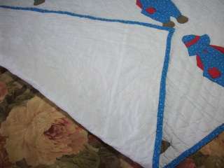 FAB SIGNED VINTAGE H. APPLIQUED OVERALL BILL PATTERN QUILT #D1211 