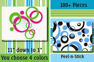 Wall Vinyl Sticker Decal Circles Rings Dots Kids 4color  