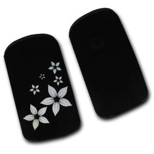   Blume Modell 1 Schwarz mit Weiße Blume f. Samsung S5830 Galaxy Ace