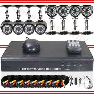   DVR Surveillance 8 Security Waterproof Day Night Cameras Video System