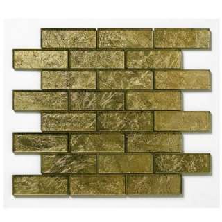   Glass 12 in. x 12 in. Golden Willow Glass Mesh Mounted Mosaic Tile