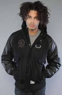 Crooks and Castles The Mens woven Letterman jacket Scoundrel in Black 