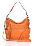 FOSSIL Damen Handtasche Schultertasche aus orangem Leder Kenya LRG 