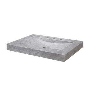 Xylem 30 1/8 in. Carrera Marble Vanity Top with Integral Sink Basin in 