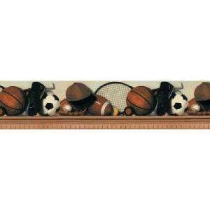 The Wallpaper Company 6.83 in X 15 Ft Neutral All Sports Border 