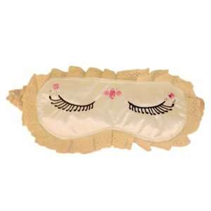 Augenmaske / Schlafmaske LADY LASHES white mit Strass  