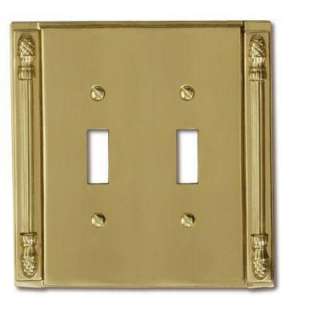   Polished Brass Double Toggle Wall Plate 8002TT at The Home Depot