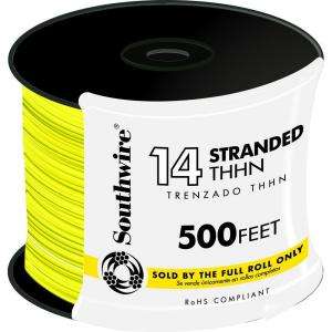   500 ft. 14 Stranded THHN Yellow Cable 22960957 