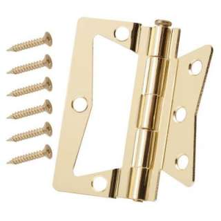 Everbilt 3 1/2 in. Non Mortise Hinge Bright Brass Finish 15159 at The 