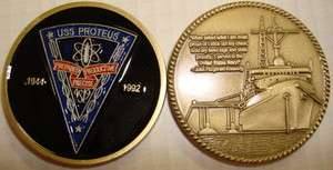 NAVY USS PROTEUS AS 19 SUBMARINE CHALLENGE COIN  
