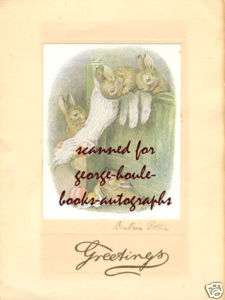 BEATRIX POTTER~ILLUSTRATED GREETING CARD~SIGNED TWICE  